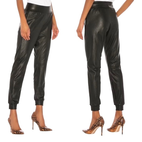 Commando Black Faux Leather Joggers Size S - Picture 3 of 6